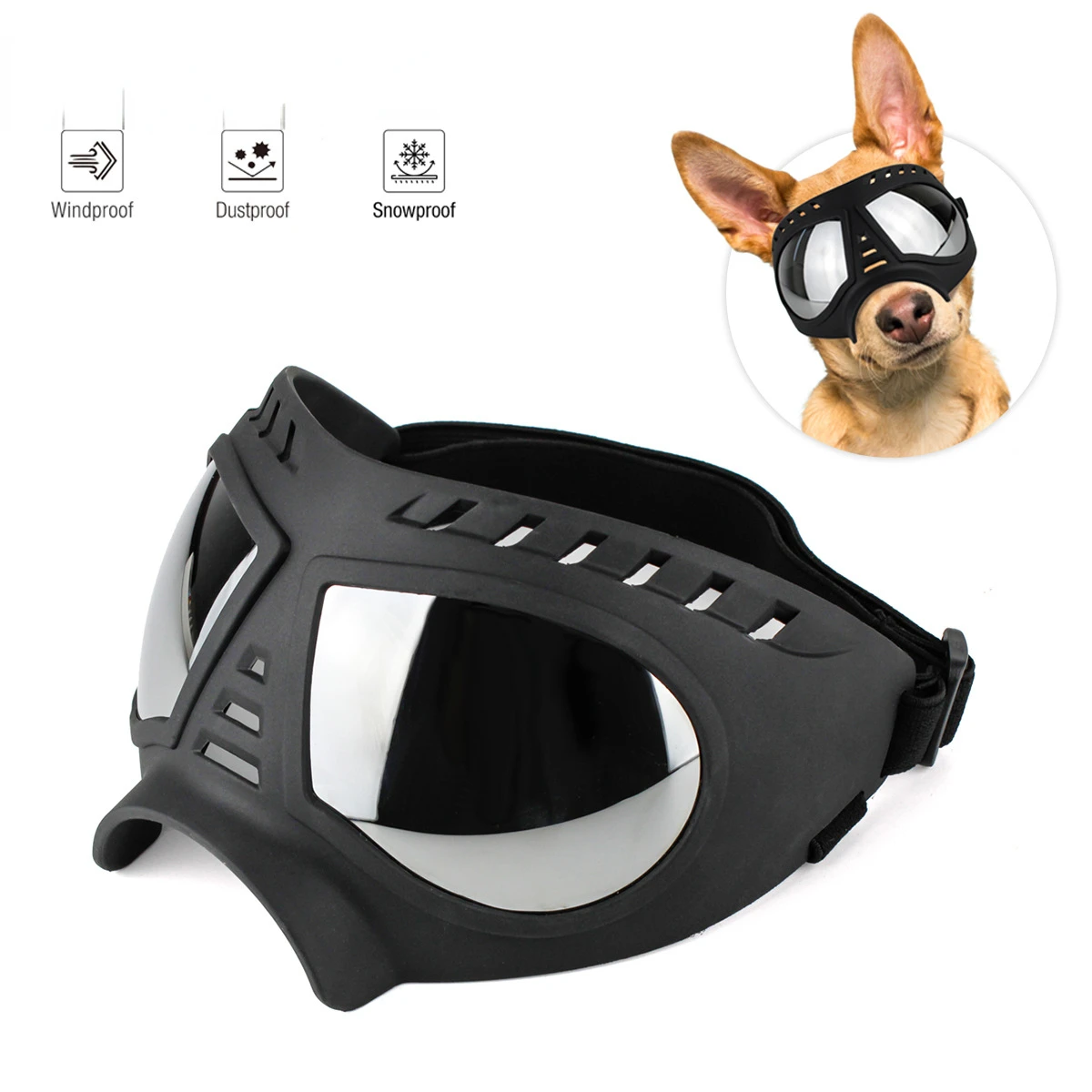 

Pet Mask Glasses Waterproof and Snow Defense Soft Frame Goggles Dog Supplies Sunglasses Sunglasses