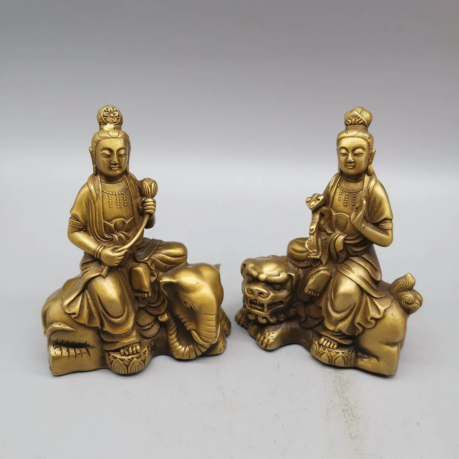 Модная китайская Изысканная латунная статуя Будды Manjushri украшение для комнаты