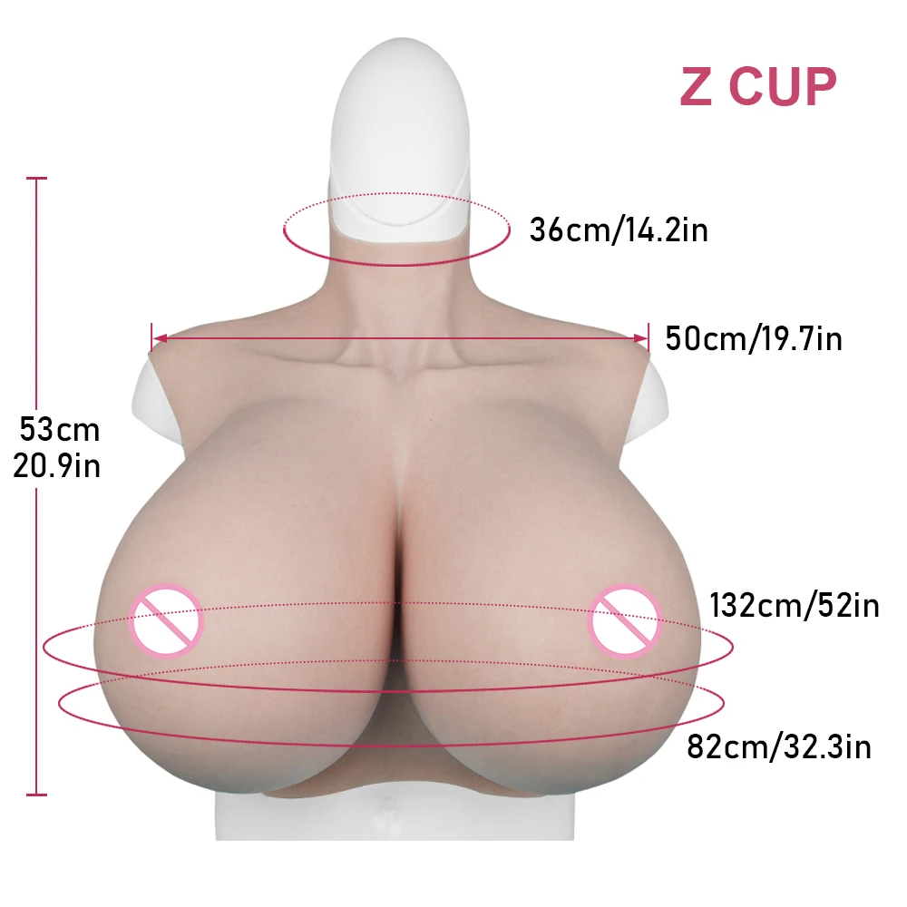 Fake Tits Z/S Cup Super Big Breasts Realistic Silicone False Huge Chest  Water Drop Shape Form Cosplay Boobs for Transgender