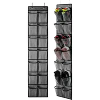 12/14 Pockets Over the Door Shoe Organizer Large Mesh Pockets With 4 Hooks Transparent Fabric Shoe Rack Storage Bag For Bedroom 1