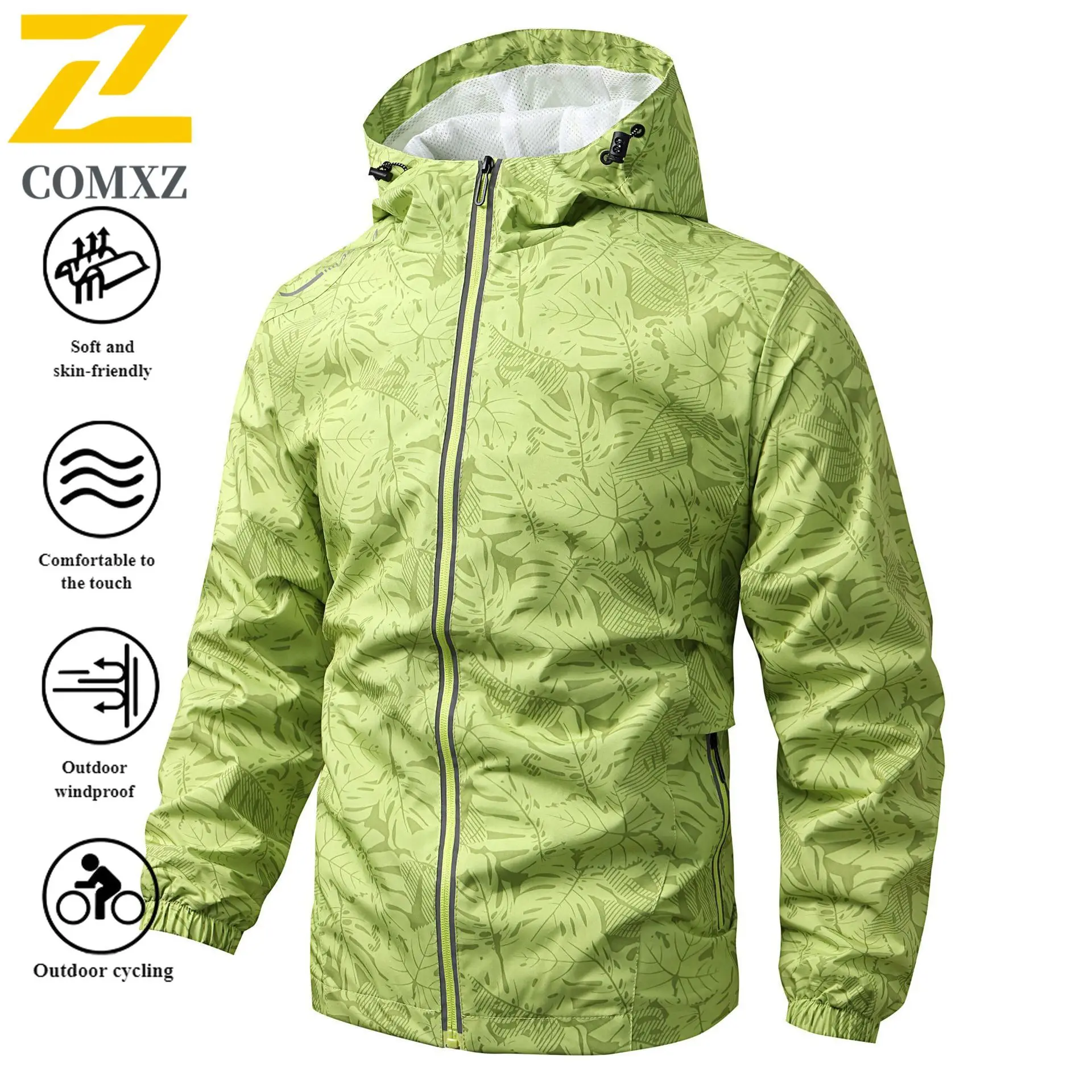 EIAO Fashion New Reflective Cycling Jacket Men's Coat Zipper Jacket Bicycle Windbreaker Coats Outdoor Bike Mtb Sports Road Whit