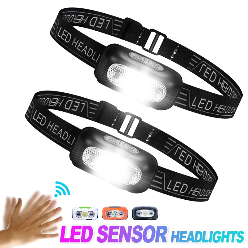 

Mini LED Sensor Headlamp Outdoor Mini Led Night Fishing Miner's Lamp Portable Headset Flashlight Charging Induction Headlight
