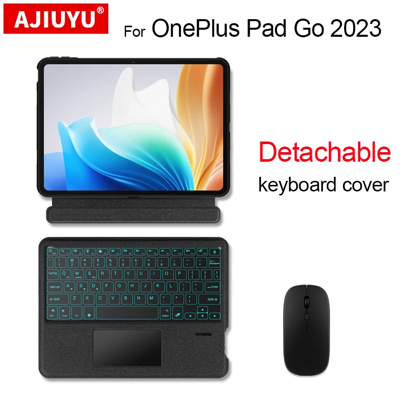 Capa de Teclado Removível para Oneplus Pad go Português Francês Espanhol Alemão Touchpad Tablet Oppo Air 11.35 2023