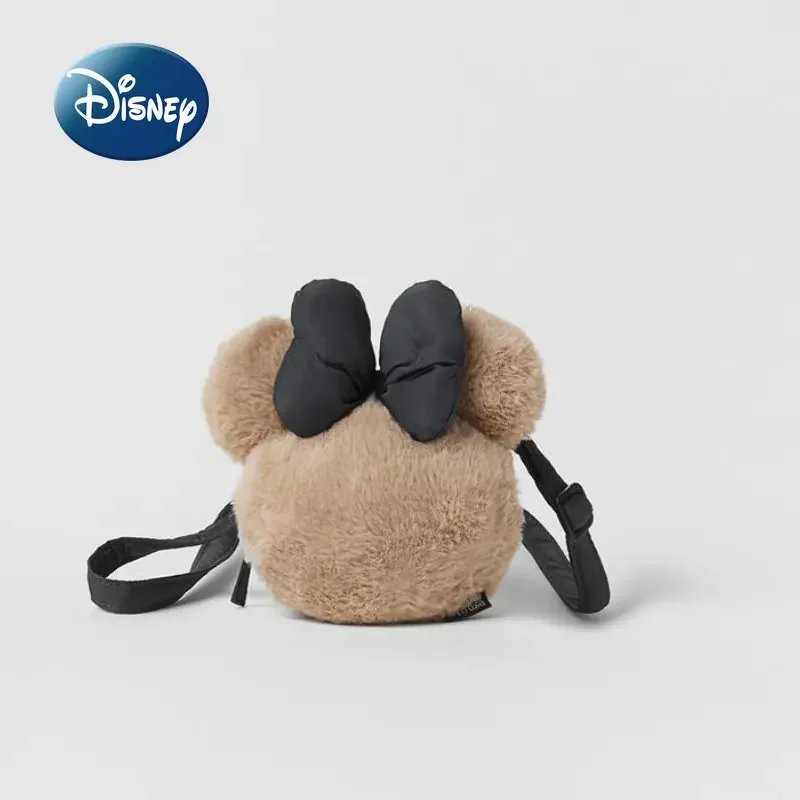 Disney Minnie New Girls' Bag Cartoon Fashion Girl Plush One Shoulder Crossbody Bag Mini Cute Girl Zero Wallet High Quality