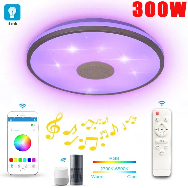 

Умная потолочная Светодиодная лампа Tuya, 60 Вт, с поддержкой Bluetooth, Alexa Google, 110-265 в