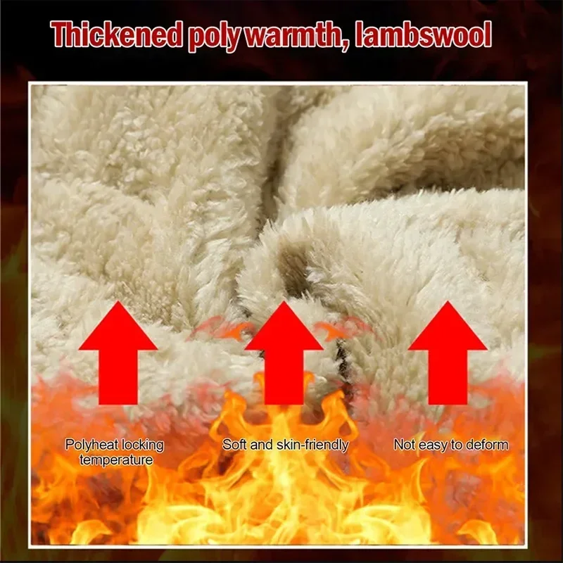 Winter Sweatwear Men Plush Thick Fleece Sweatpant Lambswool Thermal Trousers Casual Pants Waterproof Windproof Warm Cotton Pants