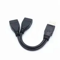 High Quality USB 2.0 Cable USB Double Splitter Adapter Cable One To Two Female To USB 2 Male Power Extension Cable - Image 4