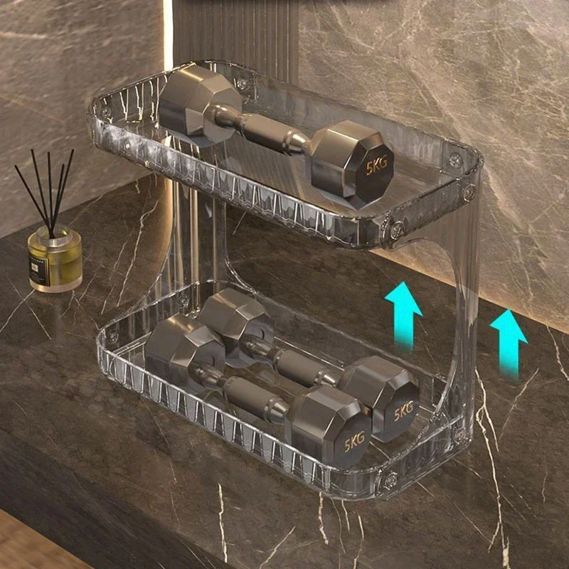 Bathroom Storage Rack Toilet Double Layer Cosmetics Storage Box Washstand Organizer Desktop Skincare Storage Rack Display Stand 3