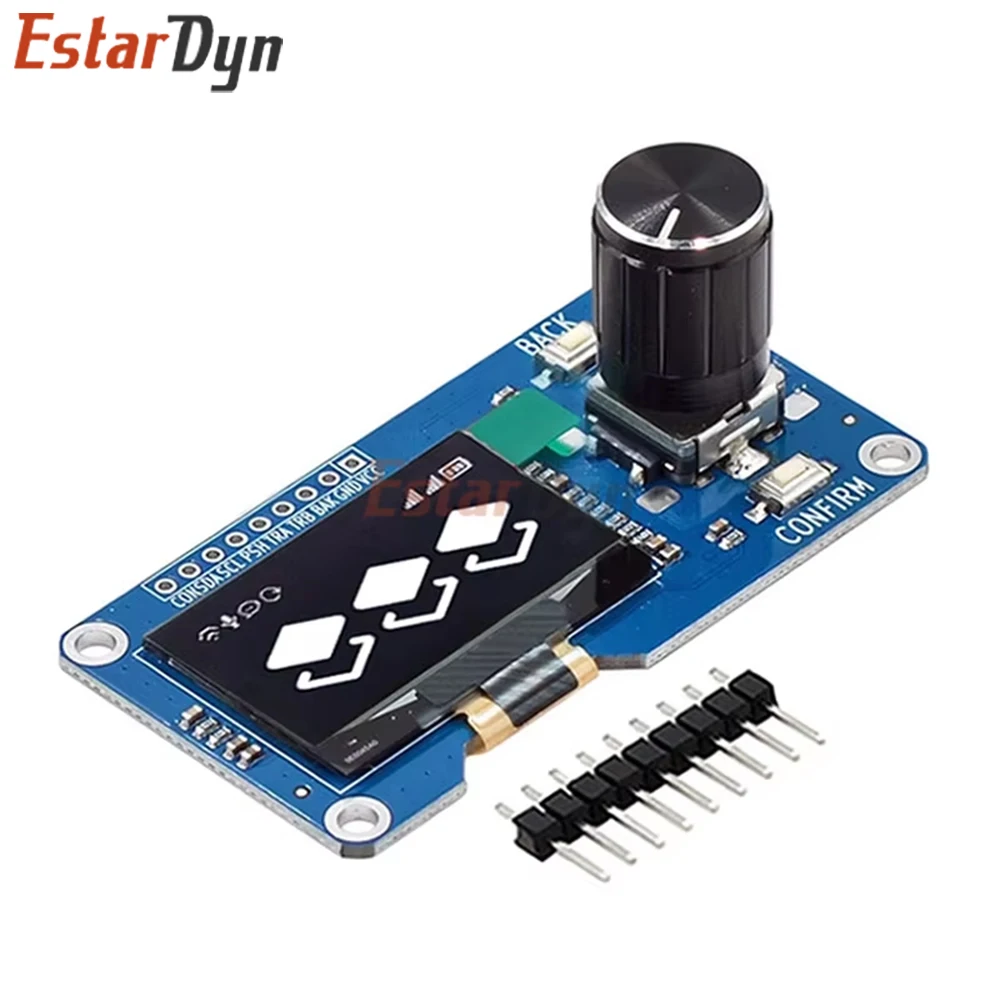 Display OLED Estardyn da 1,3 Pollici con Modulo Encoder Rotativo EC11, Schermo Bianco/Blu IIC per Controllo Menu Fai-da-Te - immagine 5