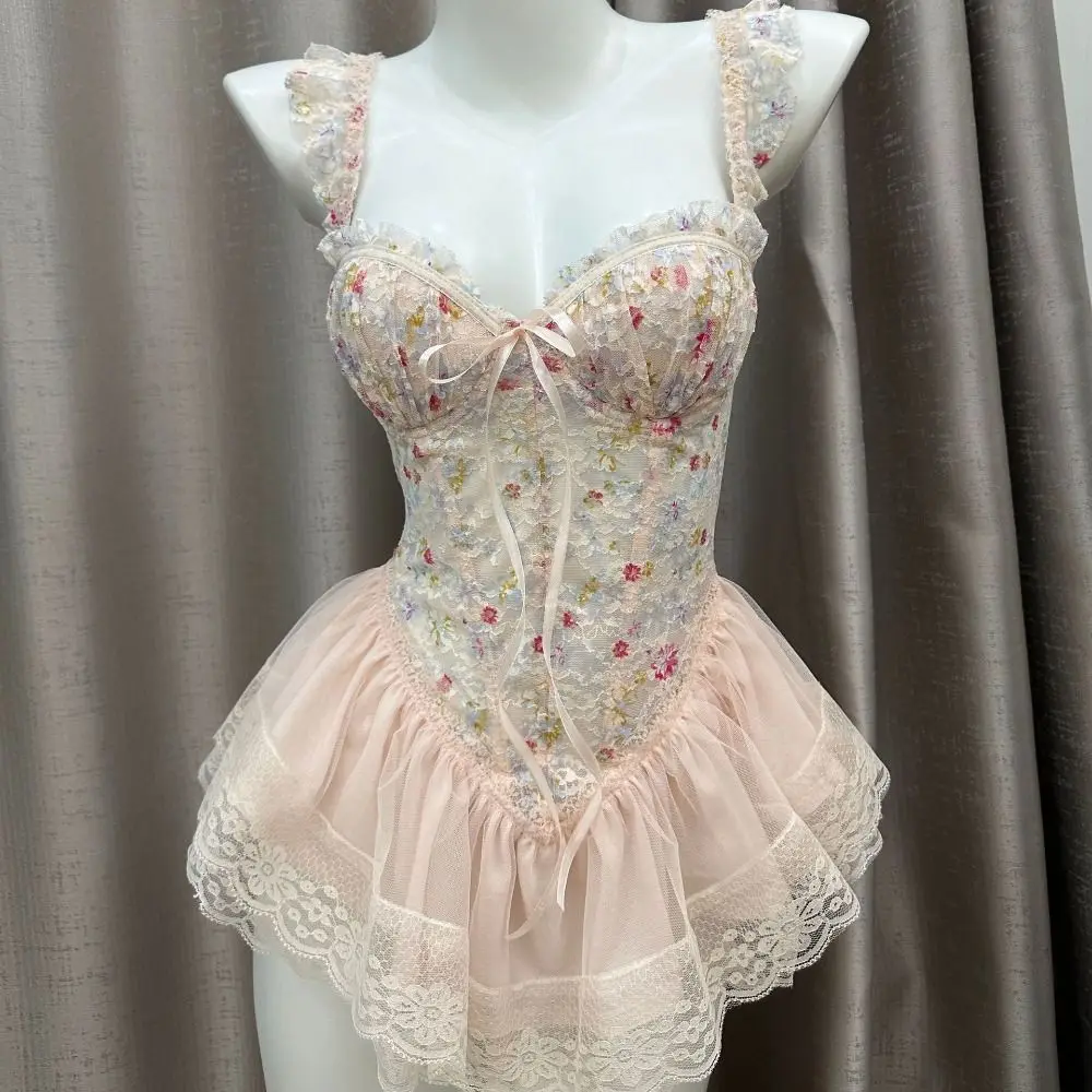 Chest Pad Nightdress displayed with comfortable upper support and sleeveless shape