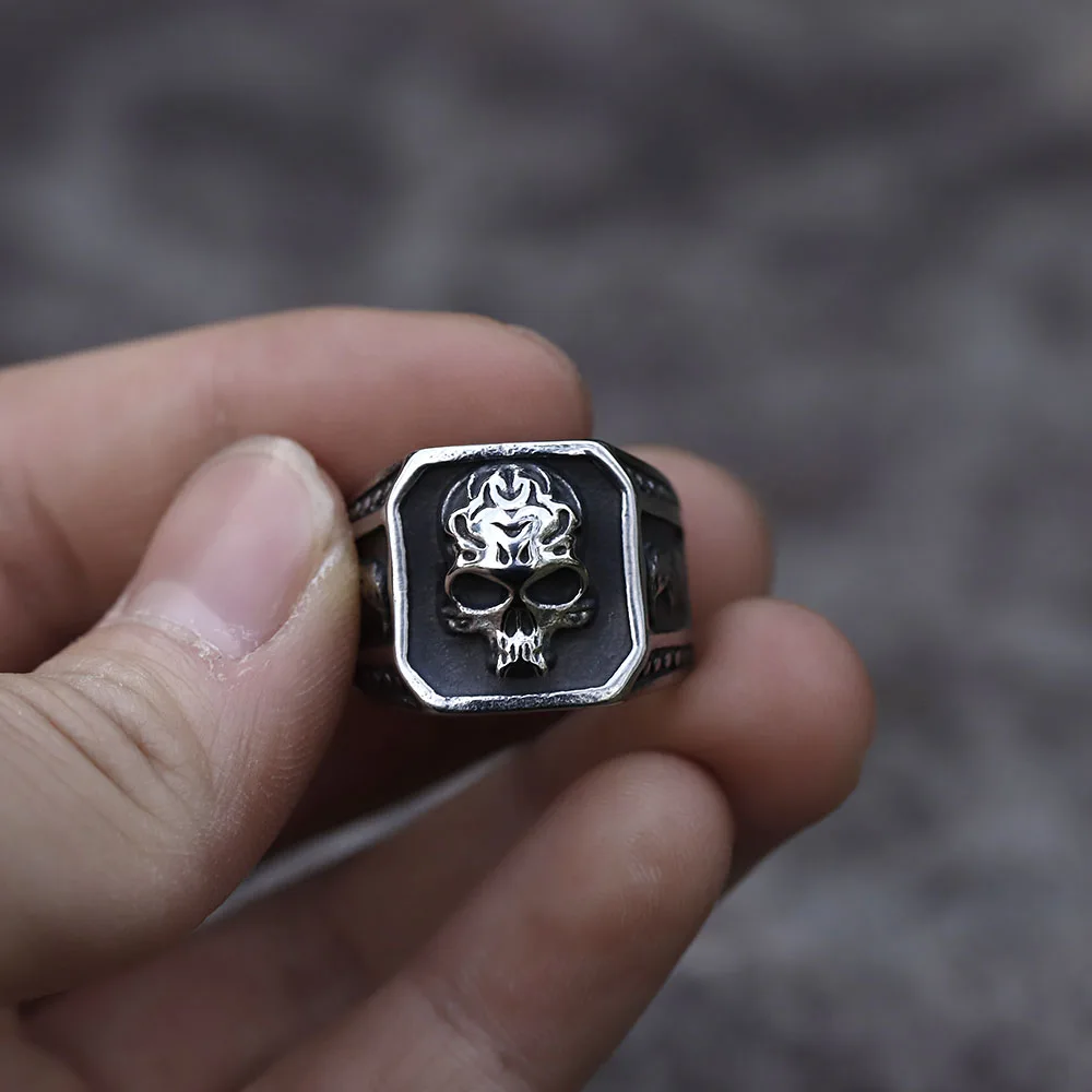 2022 NEW Men's 316L stainless-steel rings for teens Retro skull