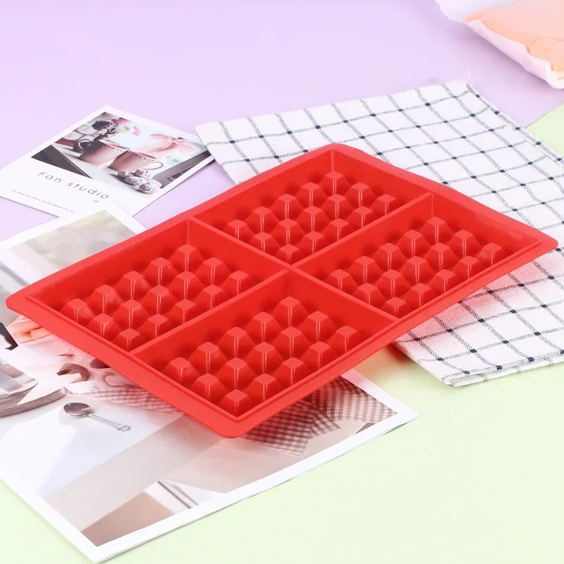 Silicone Waffle Mold Maker Non-stick Waffle Mold Kitchen Bakeware Cake Mould Makers for Oven High-temperature Baking Set