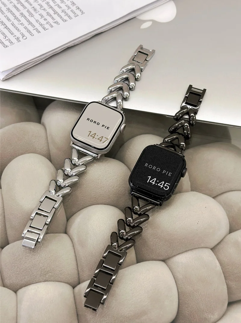 الحب القلب حزام معدني لساعة أبل se 40 مللي متر الف...