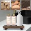 Wood Pedestal Stand Anti-Slip Riser Soap Tray Farmhouse Wooden Vintage Kitchen Bathroom Counter Decor Sink Tray Candle Plant 4
