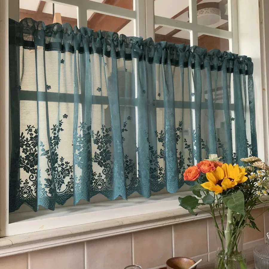 

Кружевные вышитые короткие марлевые шторы с цветочной вышивкой для кухни эркера для гостиной красивые шторы для создания атмосферы