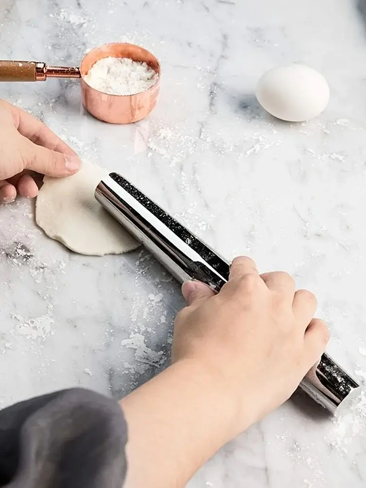 Description Picture 2 of itemStainless steel rolling pin non-stick dough rolling machine Kitchen baking tools and supplies for cakes, pasta