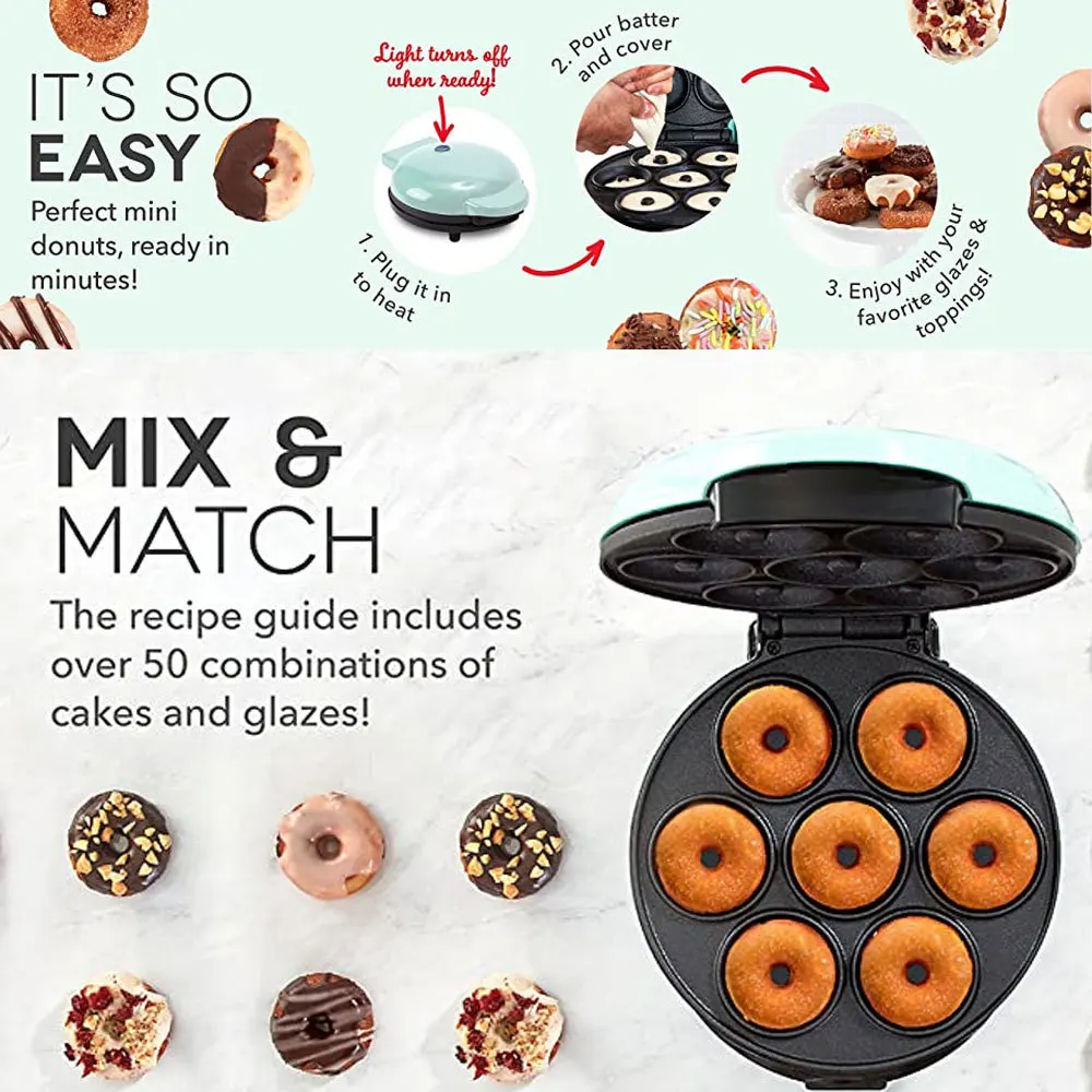 7-Hole Donut Maker, Non-Stick Coating, Multi-Functional Home Breakfast  Machine