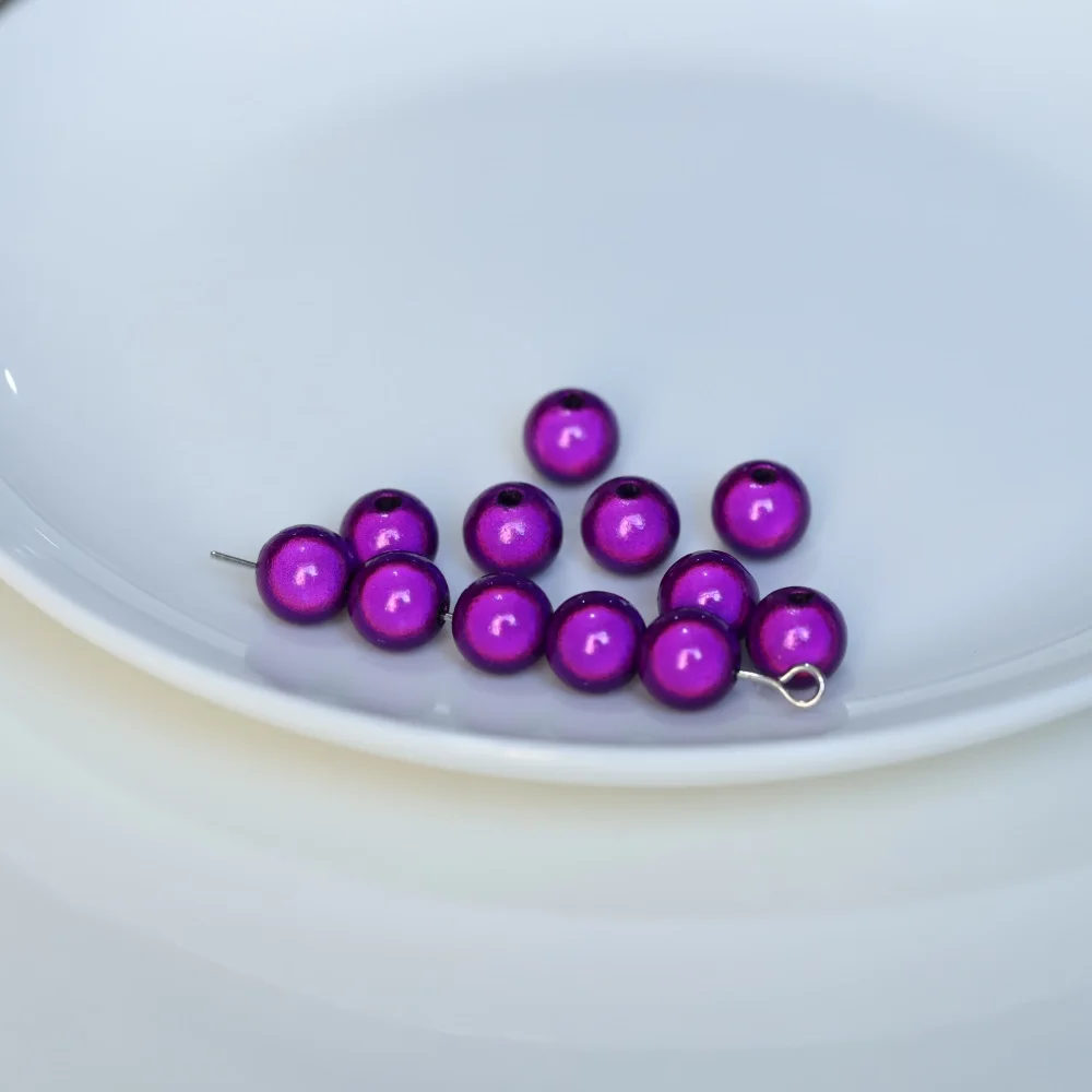 Satin Luster Imitation Pearl Glass Beads - Round, Dyed, Loose Spacer Beads for Jewelry and Vase Filler
