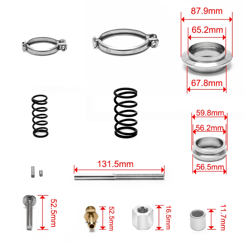 60mm Wastegate Turbo External Kit V-band Flange Clamp Universal Turbo External Waste Gate For Manifold 5891BK
