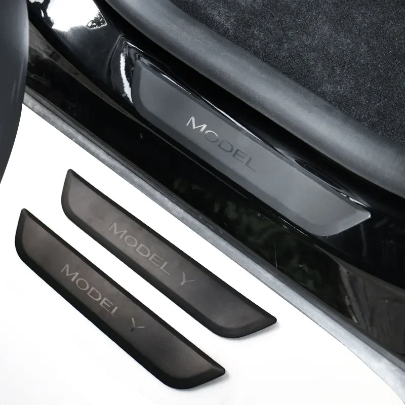 Rear Door Sill Protect Cover Anti Kick Pad Inner & Outer Door Sill Guard Scuff Plate Welcome Pedal Seat Strip for Tesla Model Y door sill pads door sill guards