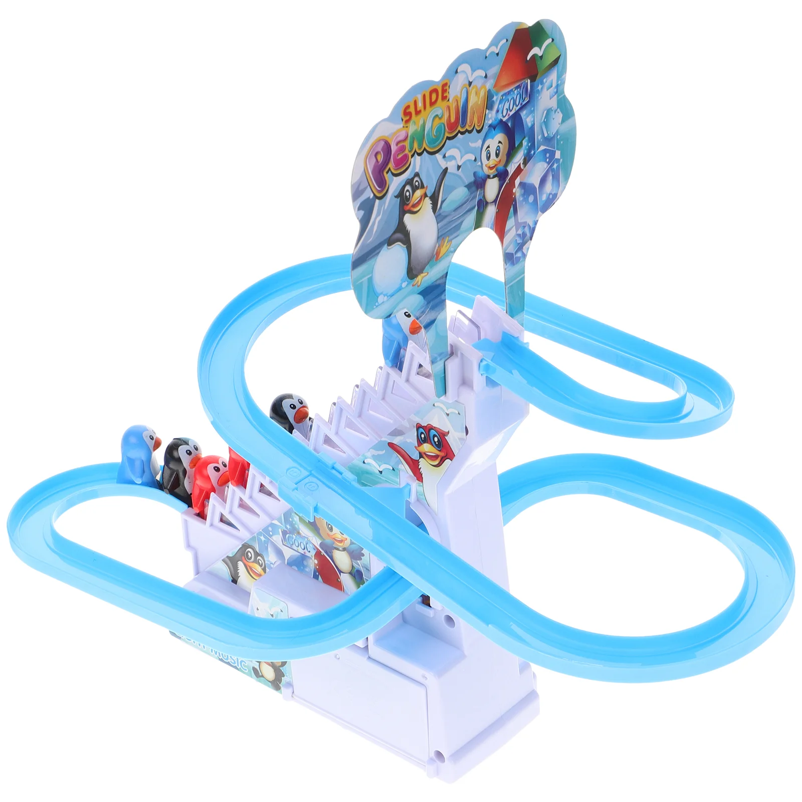 Animal Penguin Toy Child Girl Toys Creative Kid Plastic Stairs Climbing Race Track 5