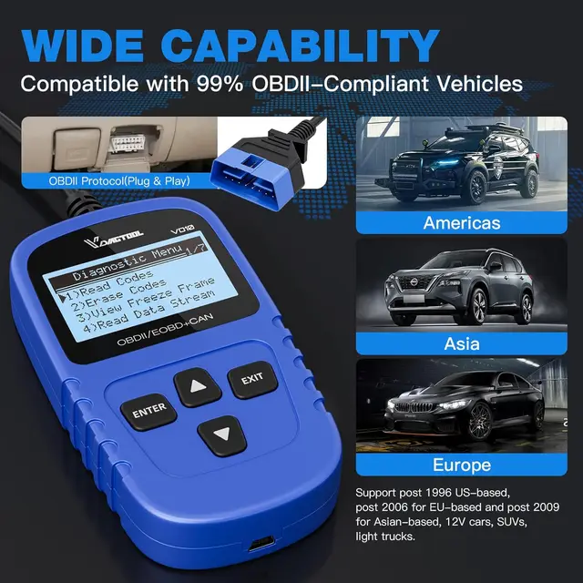 2025 VDIAGTOOL VD10 OBD2 Scanner With I/M Readiness Professional OBDII Diagnostic Code Reader Tools For Check Engine Light 6