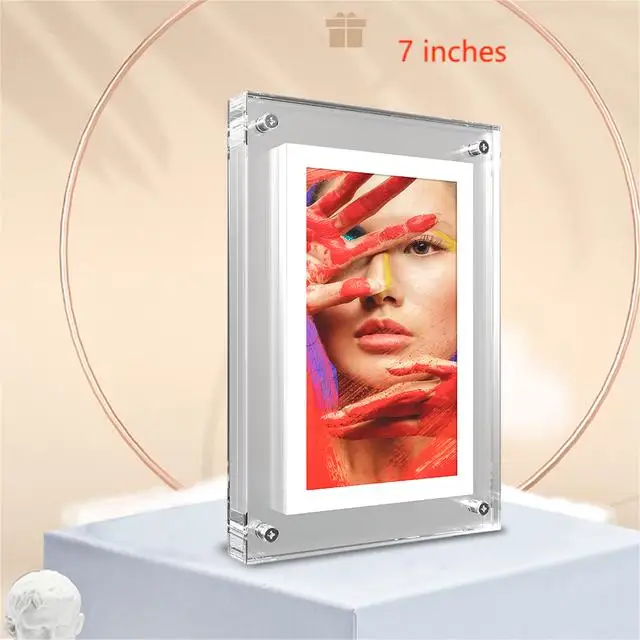 Acrylic Digital Photo Frame 5/7 Inch 1000mAh Vertical Display IPS Screen 4G Memory Battery Porta Retrato Digital