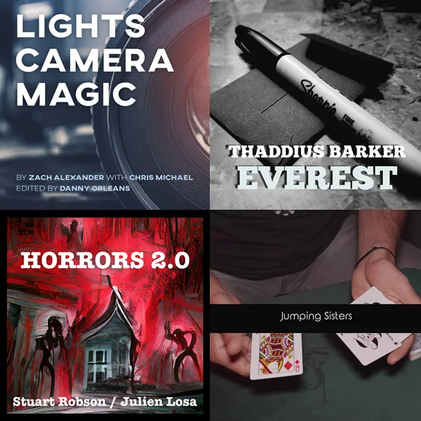 

Lights Camera Magic by Danny Orleans，Everest by Thaddius Barker，Horrors 2.0 by Stuart Robson，Jumping Sisters by Yoann F Magic