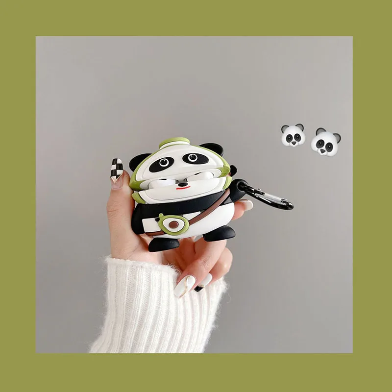 

Cute Cartoon Avocado Panda Bluetooth Headset Cover for Airpods 1 2 3 Pro Silicone Airpods Case