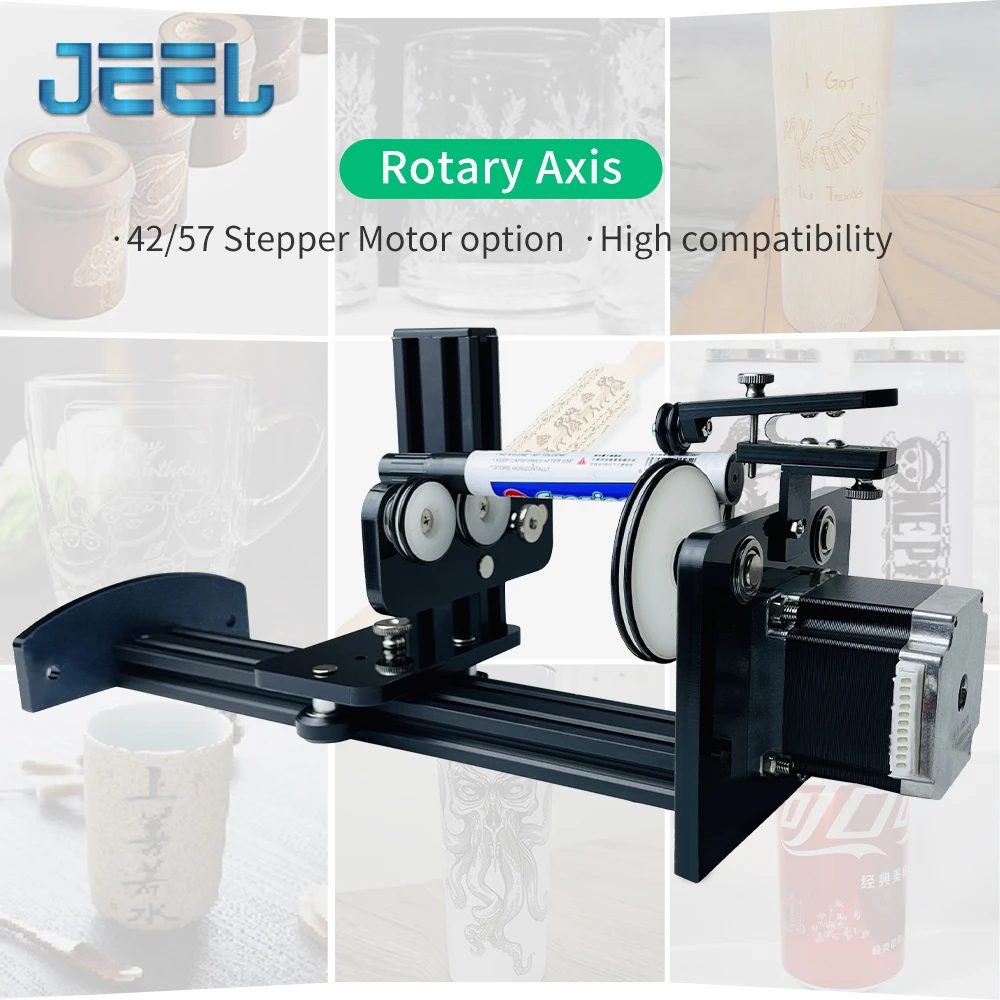 wall mounted woodworking bench Co2 Laser Rotary Axis Y-axis Rotary Roller Laser Engraver Attachment Use for Column Cylinder Bottle Cans Engraving wood saw machine