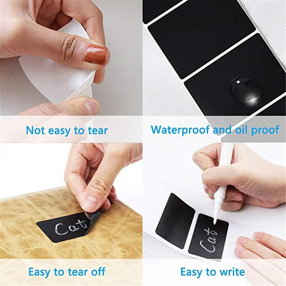 Label Stickers Jars Labels Erasable Chalkboard Label Waterproof Sticker Craft Kitchen Blackboard Sticker Bottles Tag Marker 120pcs/roll