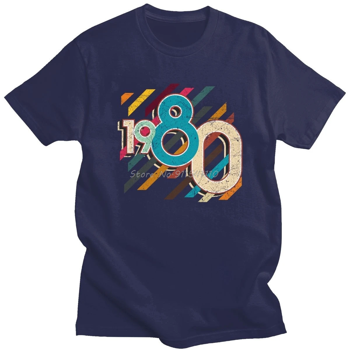 Trendiges Herren Retro Vintage Born In 1980 T-Shirt Baumwolle T-Shirt Sommer Unisex Übergroßes T-Shirt Top Geburtstagsgeschenk T-Shirt Herrenbekleidung – Detail 4