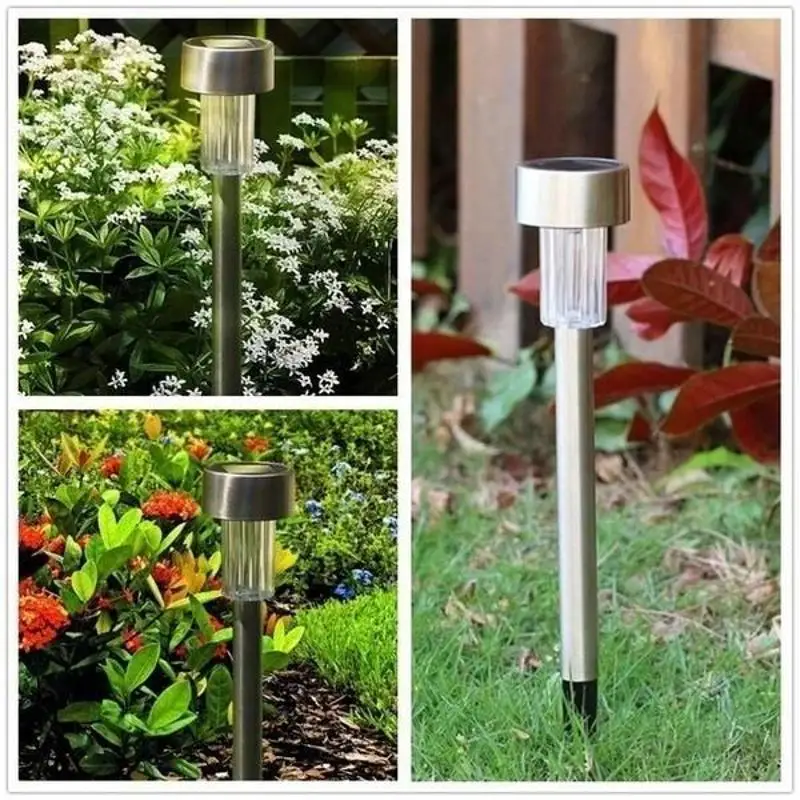 LED Solar Lawn Lights, Garden Courtyard Floor Lights Rainproof LED Lawn Lights Small Tube Lights Garden Villa Night Lights