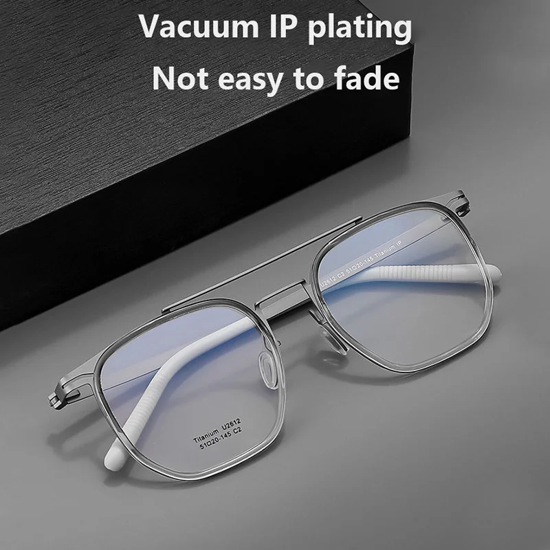 

Titanium TR90 Glasses Frame Men Luxury Optical Eyewear Women Ultralight Fashion Retro Double Beam Prescription Eyeglasses