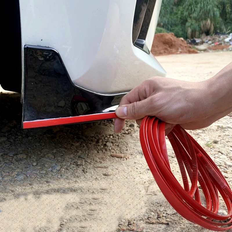 3M/5M DIY Auto-Stoßstangen-Selbstklebestreifen Roter Dekorativer Streifen Verstärktes PVC-Material zur Vermeidung von Karosseriekratzern Auto-Zubehör – Detail 3
