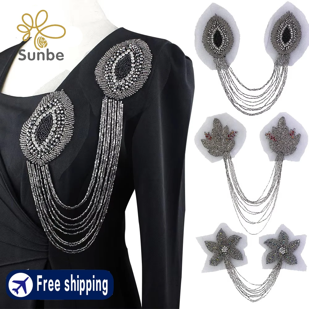 VIDSTW 4 Pièces éPonge Epaulettes Femme, Epaulette Amovible Epaulette en Mousse Epaulettes Autocollant Réutilisables pour Blazers, Vestes Manteaux Robes de Soirée (Noir, Blanc