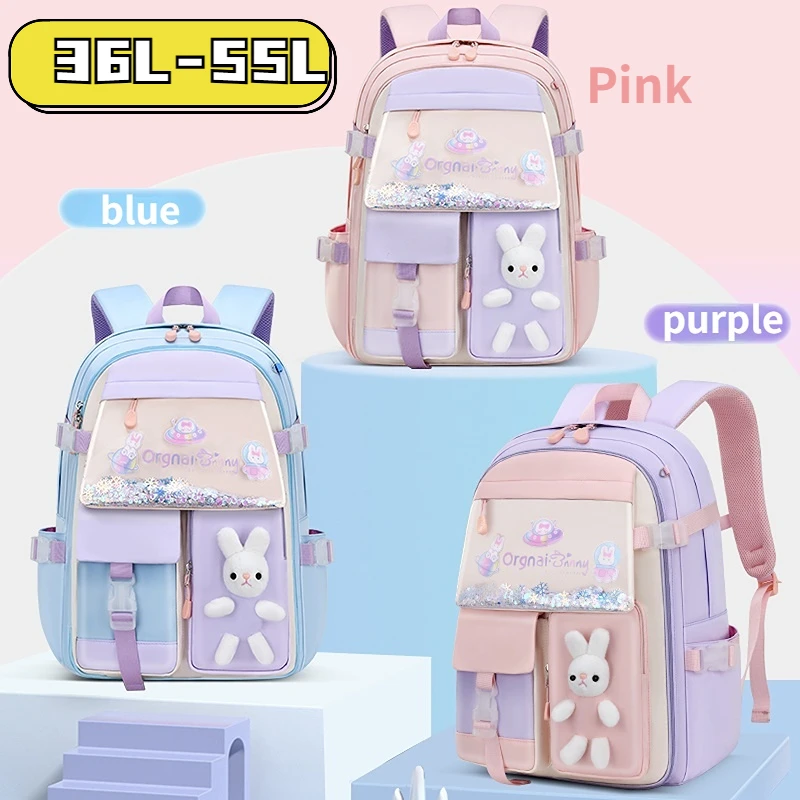 Cute Backpack For Girls 4-6 Multi-pocket Pink Waterproof Backpacks