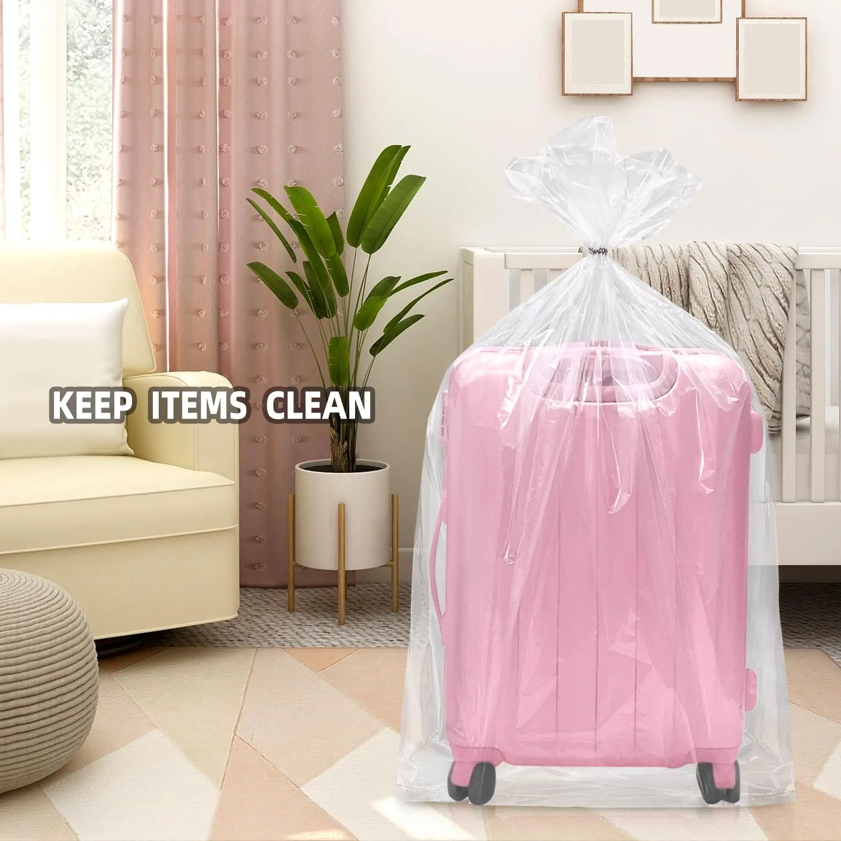 5 Pack Large Clear Plastic Storage Bags,Big Gaint Jumbo Huge Plastic Storage Bags for Blanket, Duvets, Pillows, Comforters 2