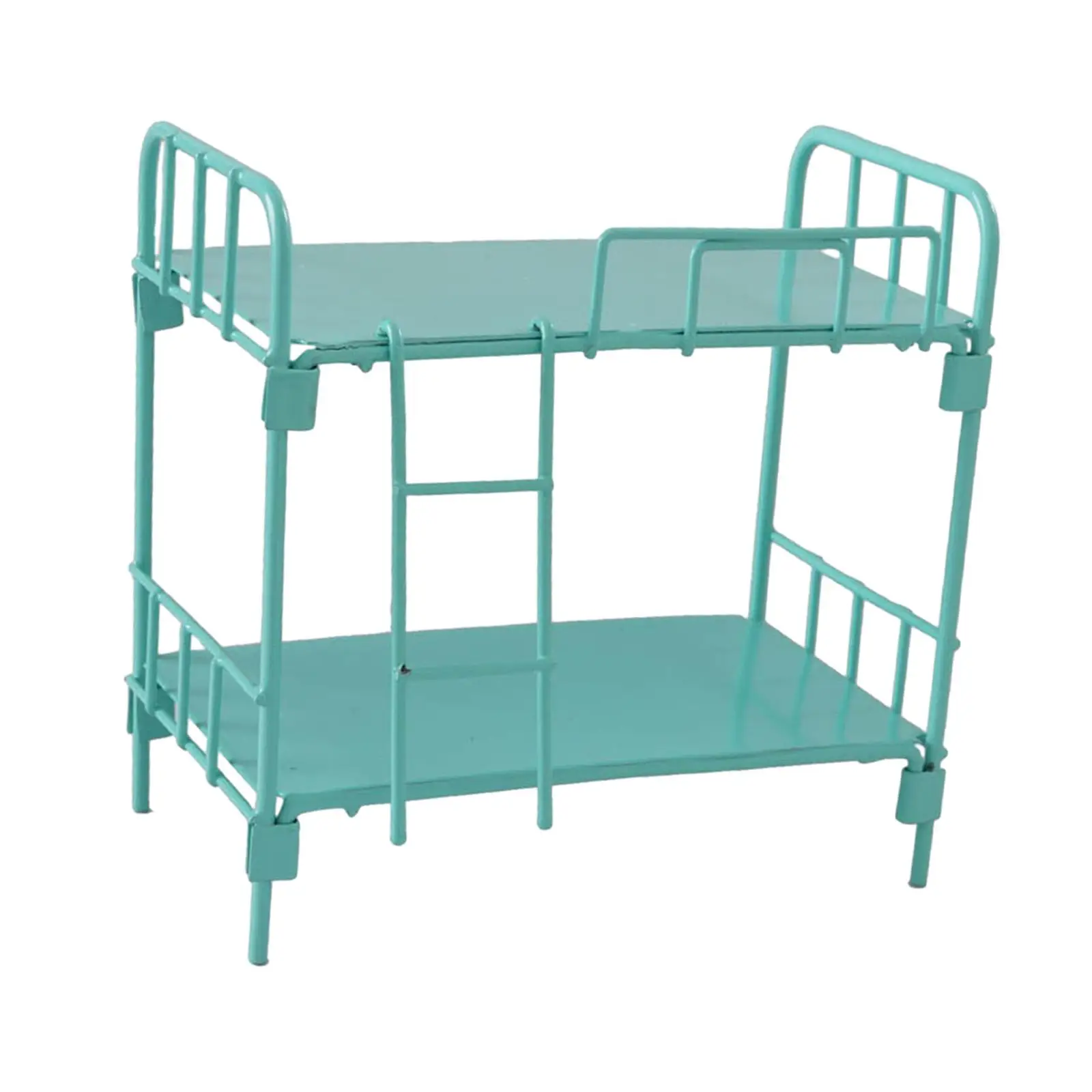 

1/12 Dollhouse Metal Bunk Bed Miniature Model Decoration Retro Style Furniture Accessory Sturdy 15.2x8x15cm for Scene Decor