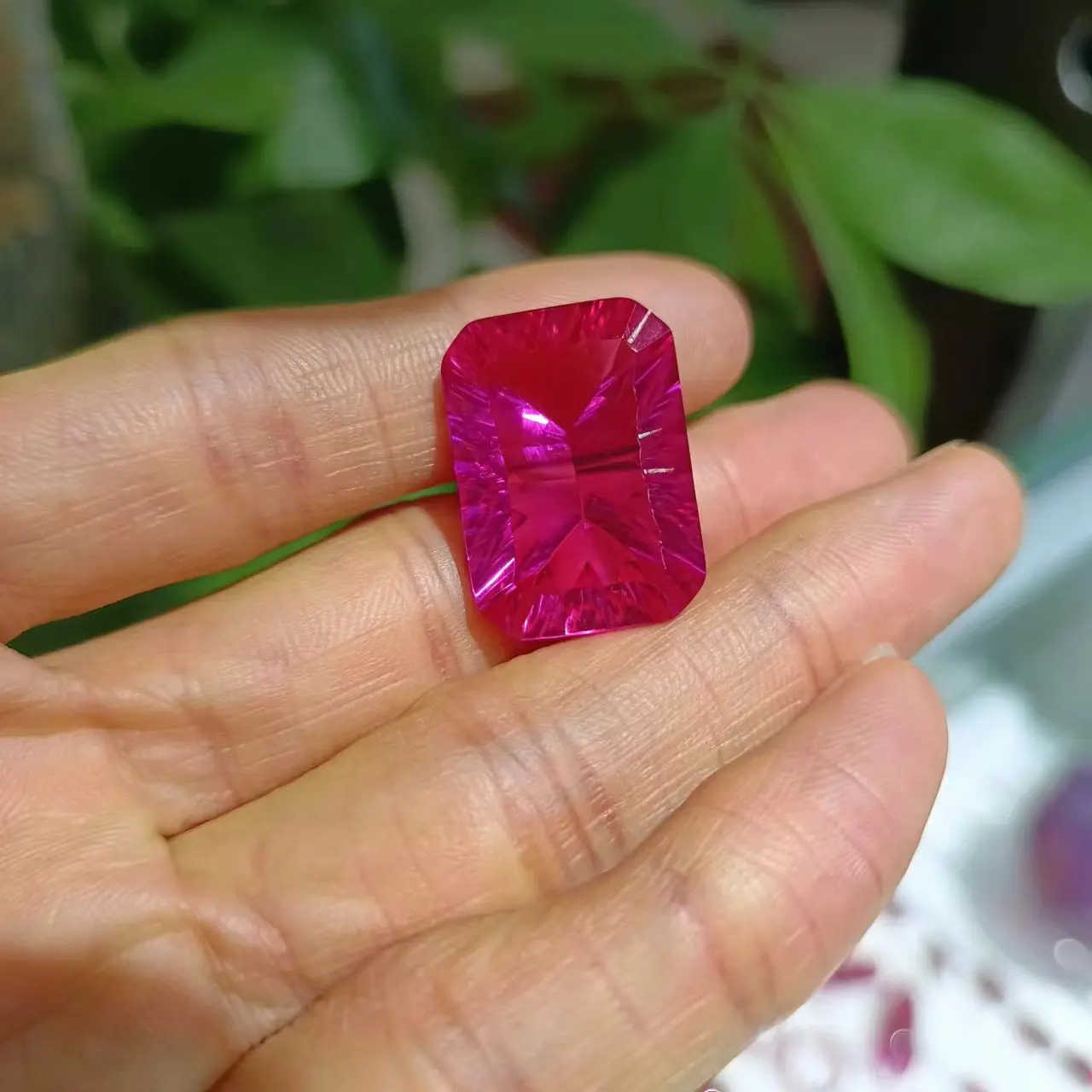 18x25mm Millennium cut lab grown ruby 3# corundum stone gemstone for ring