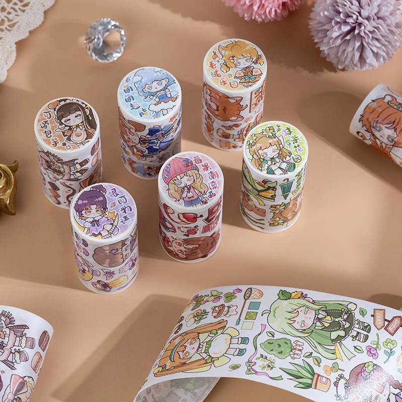 

Cute Parade Series Masking Washi Tape Kawaii Fashion girl Tape Diy Journal Sticker Label For Scrapbooking Journal Art Project