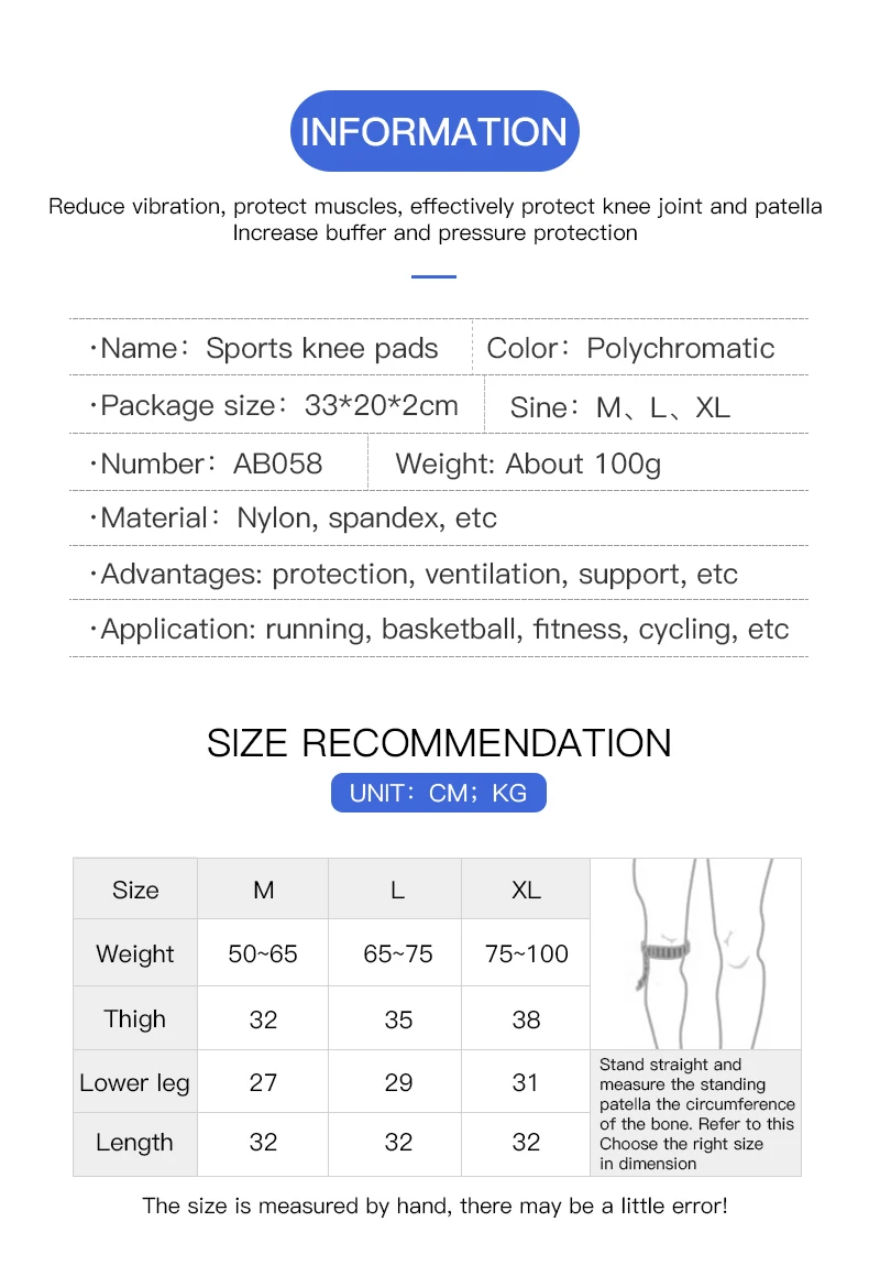 High Elastic Knee Support Brace Kneepads Adjustable Patella Basketball Volleyball Safety Guard Strap Protector Knee Pads