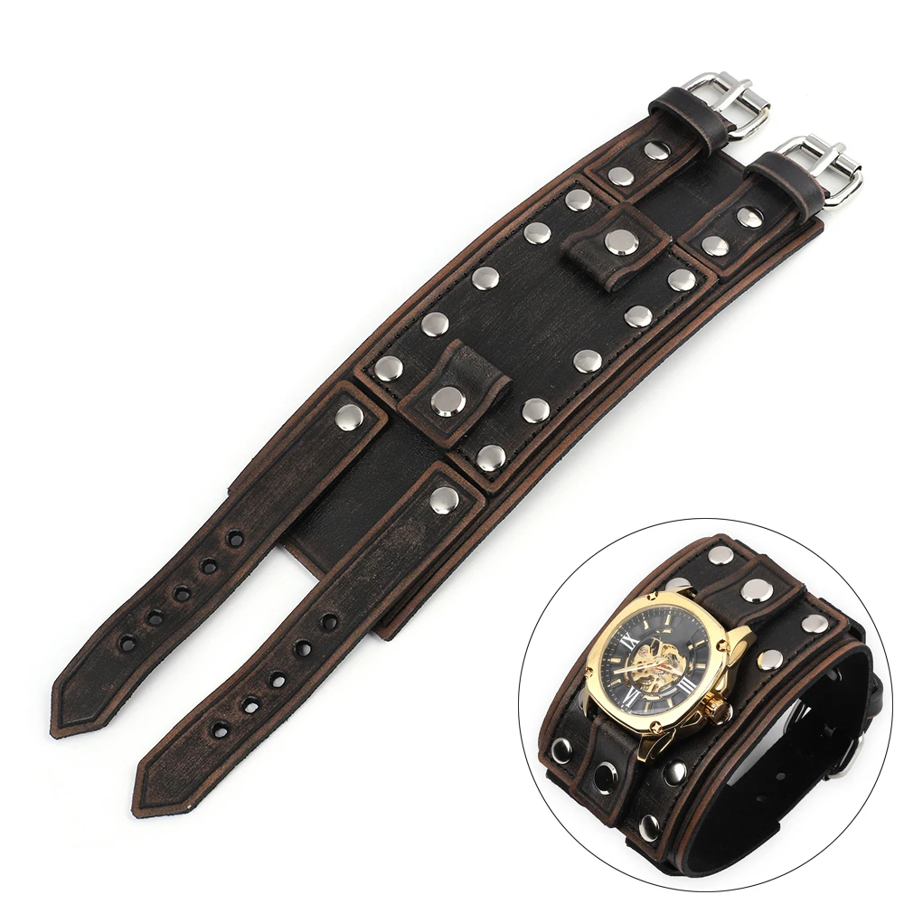 Bund Strap Cuff Straps For Watches Vintage Leather Bund Strap
