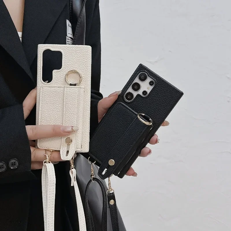 Versatile Ring Crossbody Wrist Strap Phone Case Cover