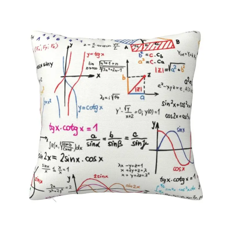 

Mathematics Formulas Math Numbers Cushion Cover 40x40cm Geek Science Puzzle Velvet Modern Throw Pillow Case Home Decoration