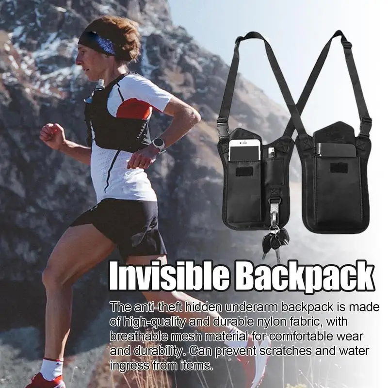 Anti-Thief Underarm Shoulder Bag, Concealed Pack Pocket, Multi-Purpose Men/Women Safety Double Storage Armpit Holster