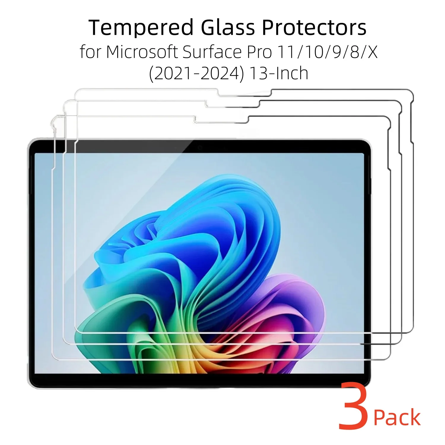 Premium 3-Pack 13-Inch Tempered Glass Screen Protectors - 9H Anti-Scratch Film