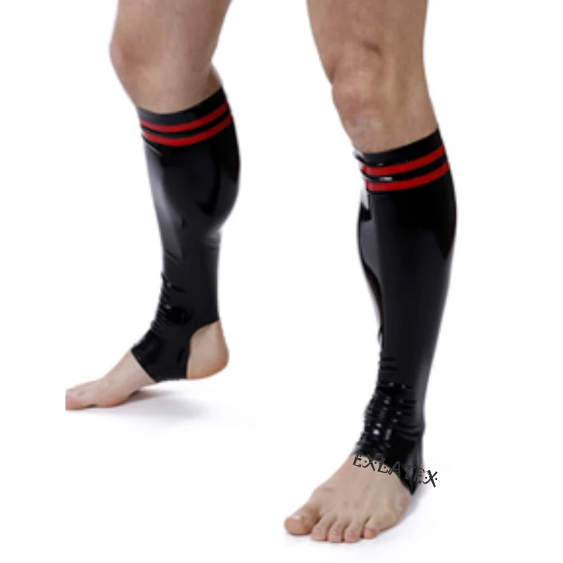 Latex Stockings Women's Sexy Stockings Latex Rubber Stirrup Trample Feet Socks Erotic Knee Socks