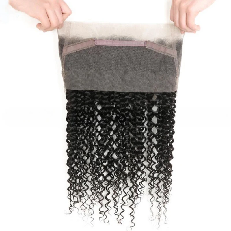 360 Lace Frontal Closure Kinky Curly Human Hair Brazilian Remy Hair Soft and Silky For Women Kinky Curly 360 Lace Closure