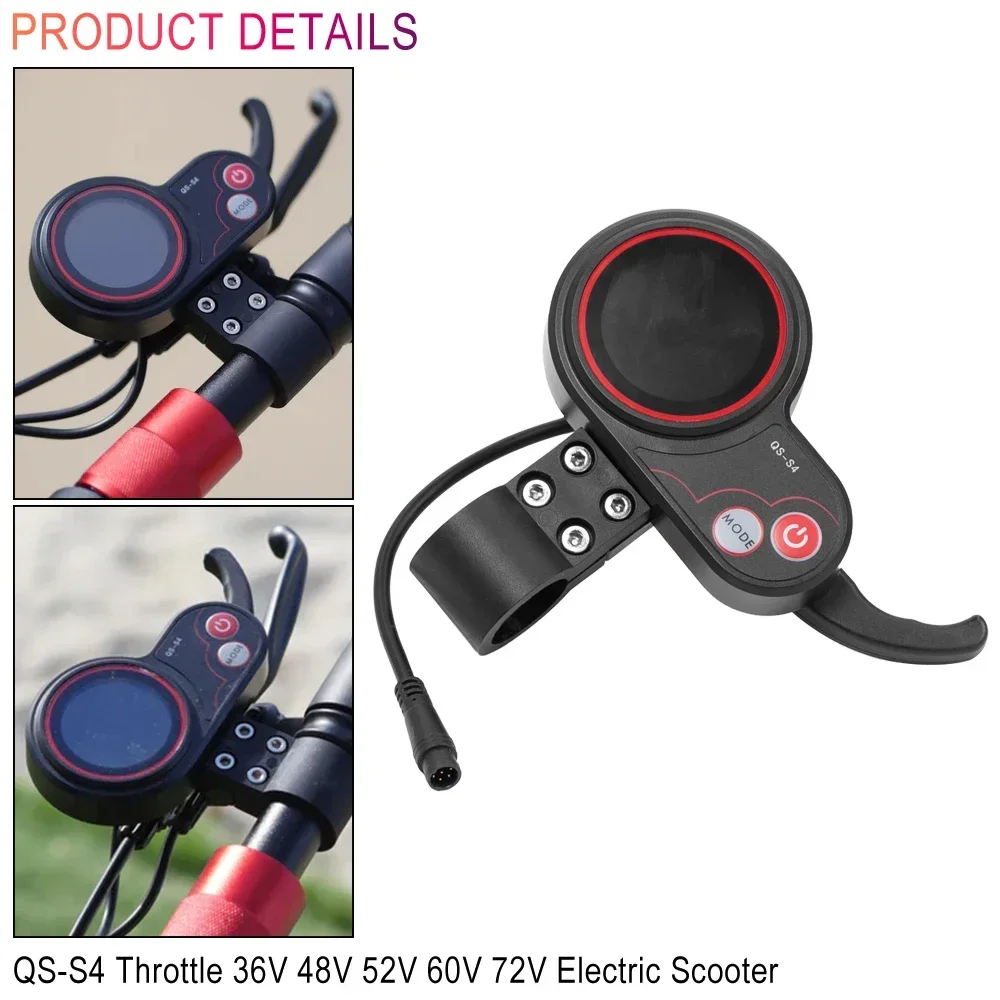 Enhanced Electric Scooter Dashboard with LCD Display and Thumb Throttle - 6-Pin Multipurpose Accessory for Various Voltage Ranges